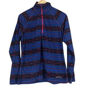 Eddie Bauer Multicolor Aztec Print Fleece Jacket
